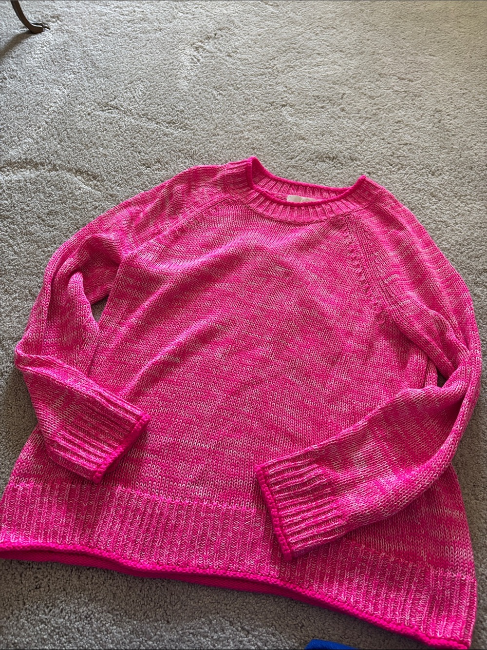 Lilly Pulitzer Hot Pink Marled Crewneck Sweater